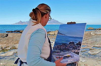 Cours de peinture au couteau à Féjus Saint Raphaël