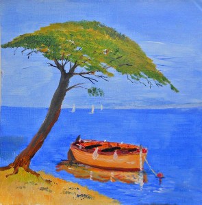 Jean Marie Ferrer artiste peintre de Provence, vente en ligne de tableaux à l'huile au couteau sur toile au couleurs de la Provence. Tableaux carrés sans châssis.Le pointu