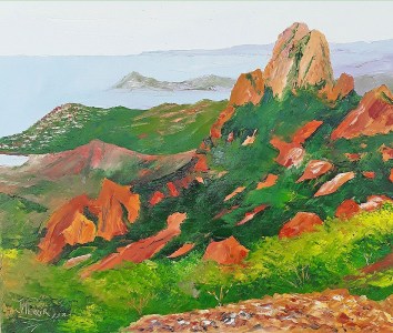 Jean Marie Ferrer artiste peintre de Provence, vente en ligne de tableaux à l'huile au couteau sur toile au couleurs de la Provence. L'Estérel