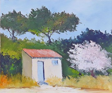 Jean Marie Ferrer artiste peintre de Provence, vente en ligne de tableaux à l'huile au couteau sur toile au couleurs de la Provence. Tableaux petits format. Le cabanon