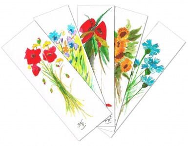 Artiste peintre de Provence, vente de marques pages. Fleur